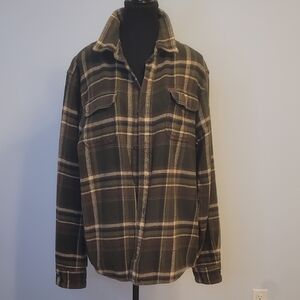 Orvis Green and Tan Plaid Shirt Jacket